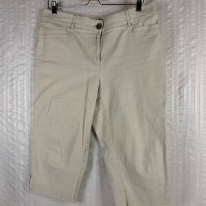 Womens Cream Capri Pants
